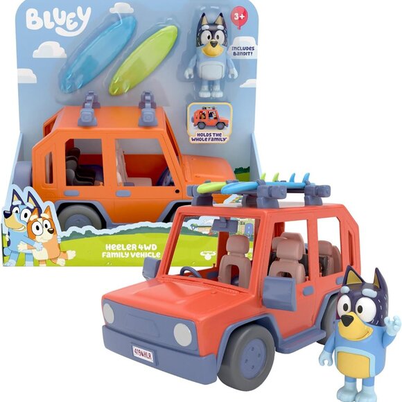 New Bluey Family Cruiser Car Vehicle Blue Dog Family Caravan Toy Set with 2 Surf - Picture 2 of 16